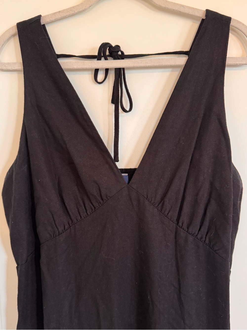 Old Navy Black Maxi Dress with V-Neck and Tie Back